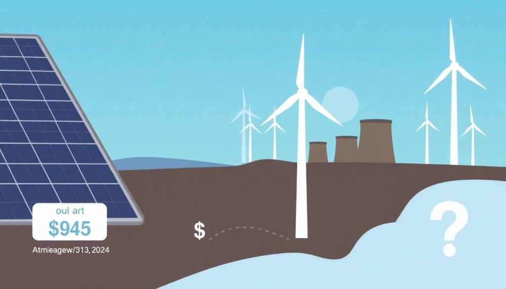 солнечная и ветровая энергия - иллюстрация